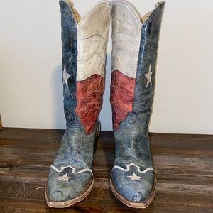 Corral Women’s Cowboy Boots. Texas leather print. Women’s size 10.